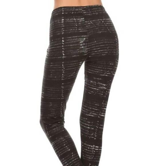 TCLC BLACK & Gray striped Full Length Leggings Size 2-10 NWT - Picture 5 of 5